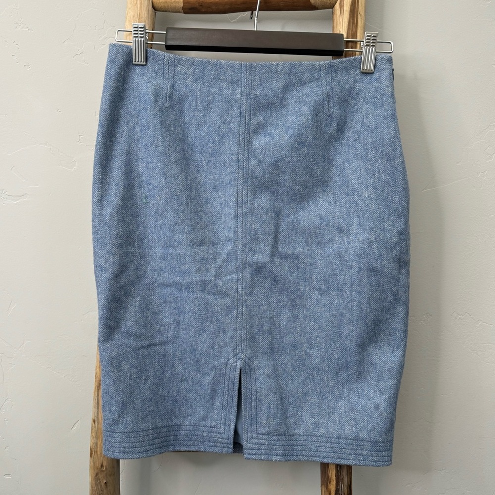 Banana Republic Blue Wool Pencil Skirt